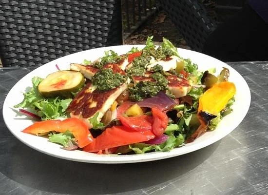 A past visitor’s salad plate at The Garden Café