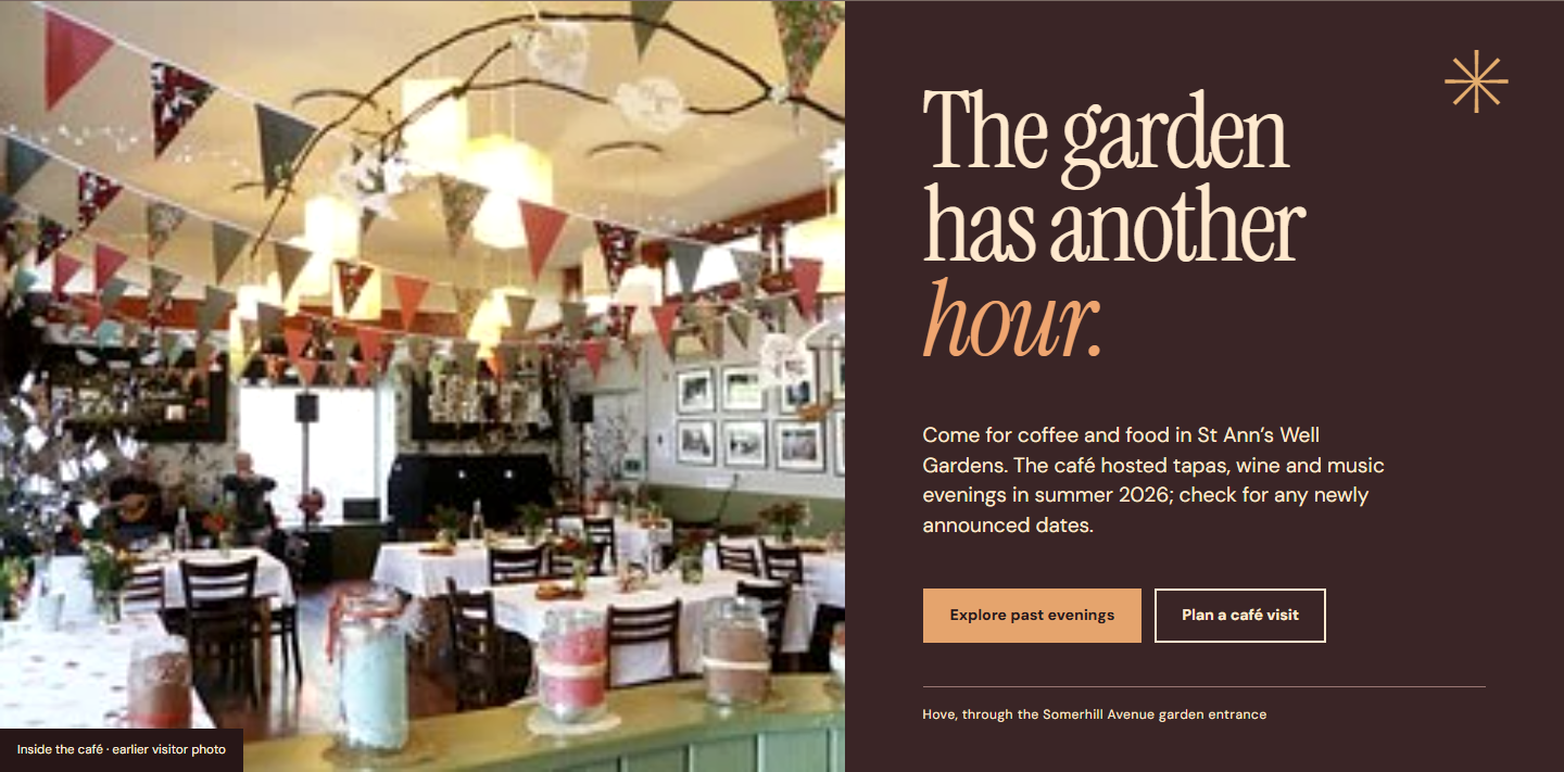 Hero of direction B for The Garden Café